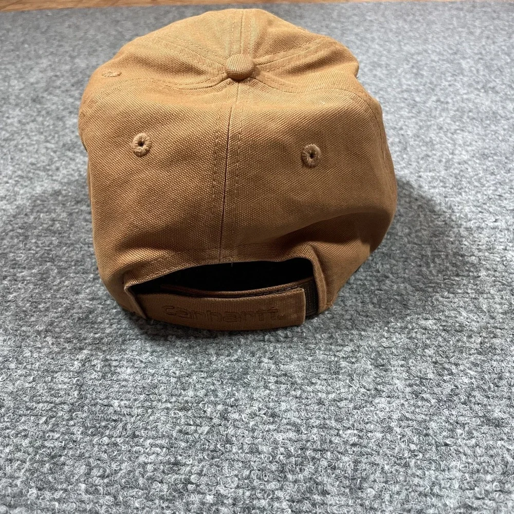 Carhartt Baseball Cap Unisex One Size Brown Canvas Adjustable Logo Patch Hat